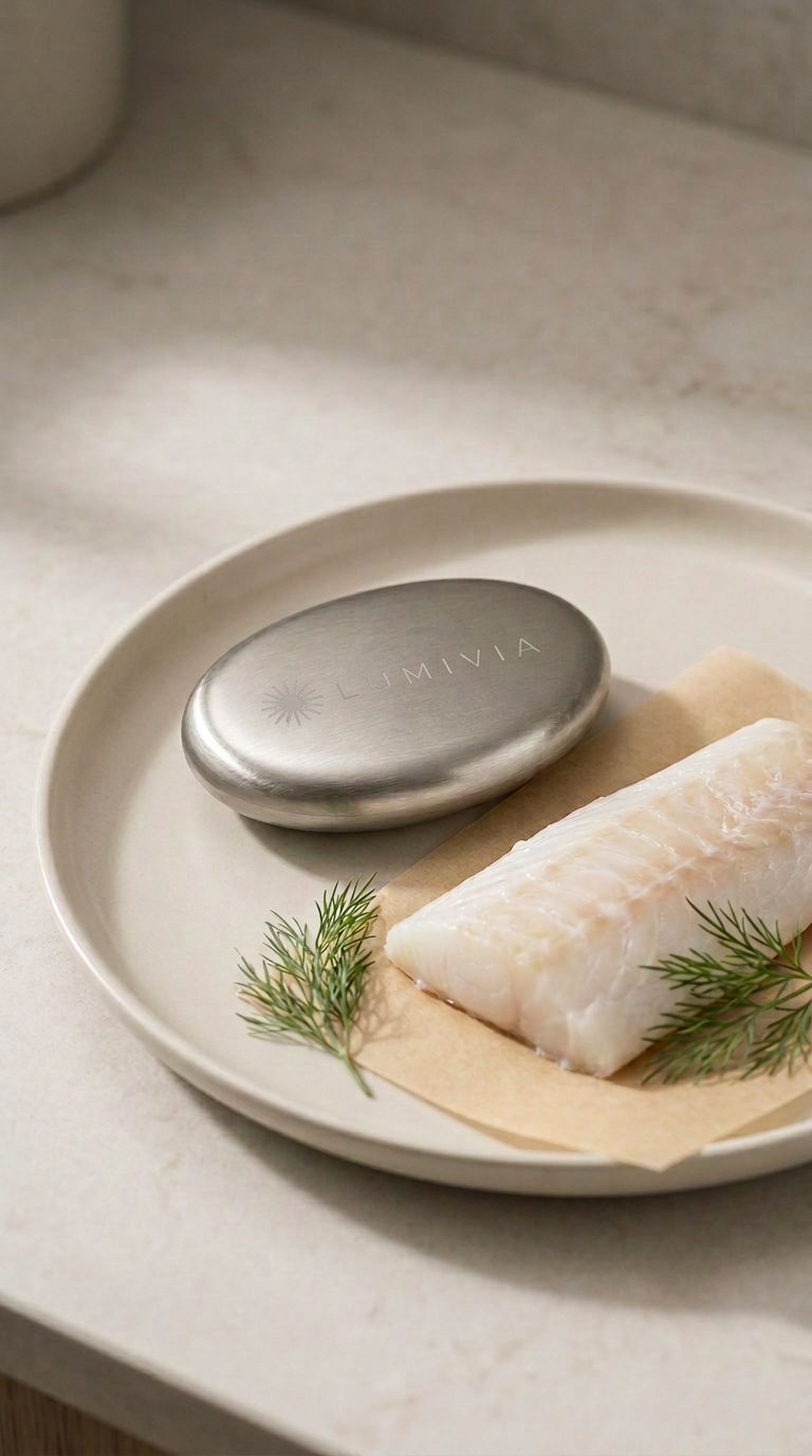 Le savon près d'un poisson frais