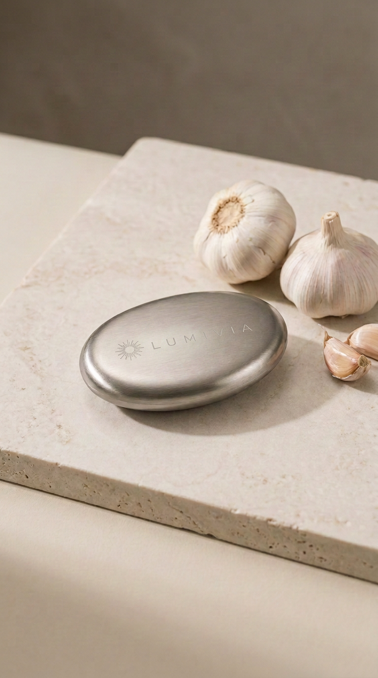 Savon d'inox Lumivia avec ail et ciboulette